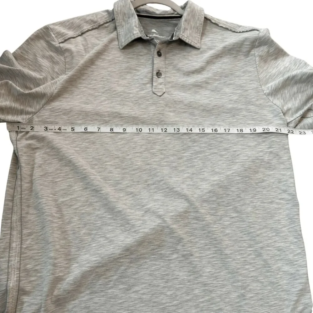 Tommy Bahama Men's IslandZone Fray Day Harbor Polo Shirt Heather Gray Size Large